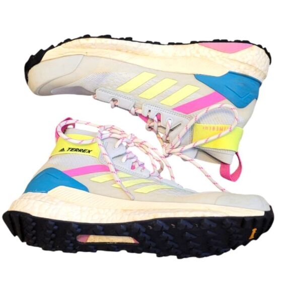 Adidas Terrex Free Hiker Sneaker In Primeblue, Hi-Res Yellow, Screaming Pink - Picture 1 of 6